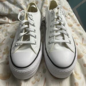 White Converse Platforms